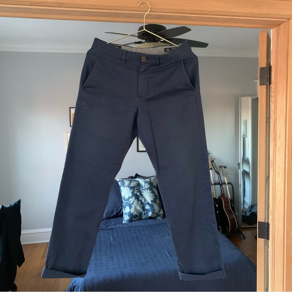 Nordstrom Men’s Shop Straight Fit Flat Front Chinos - Navy